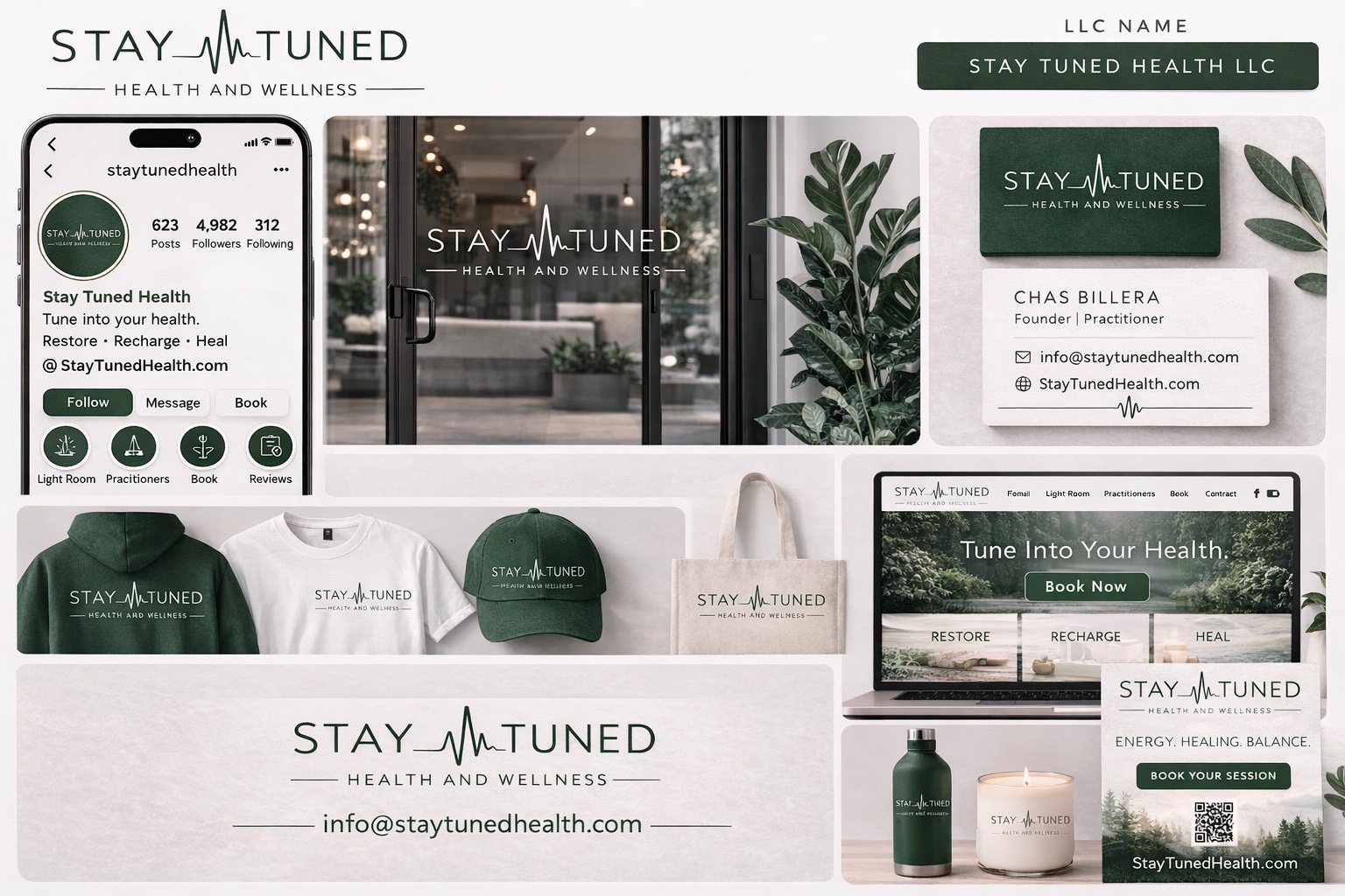 Stay Tuned Health and Wellness brand collage